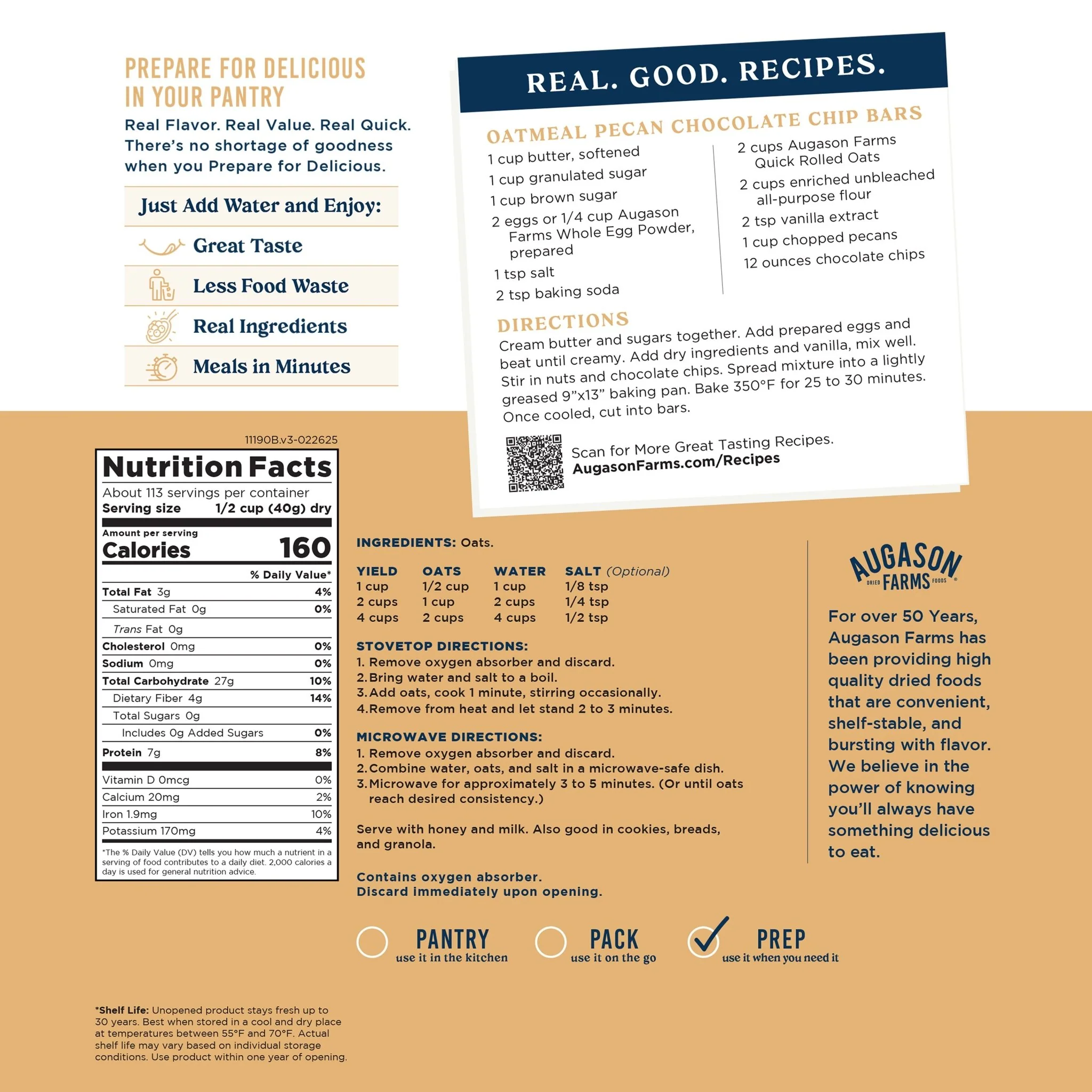 Quick Oats 4 Gallon Pail, 113 Servings - Image 3