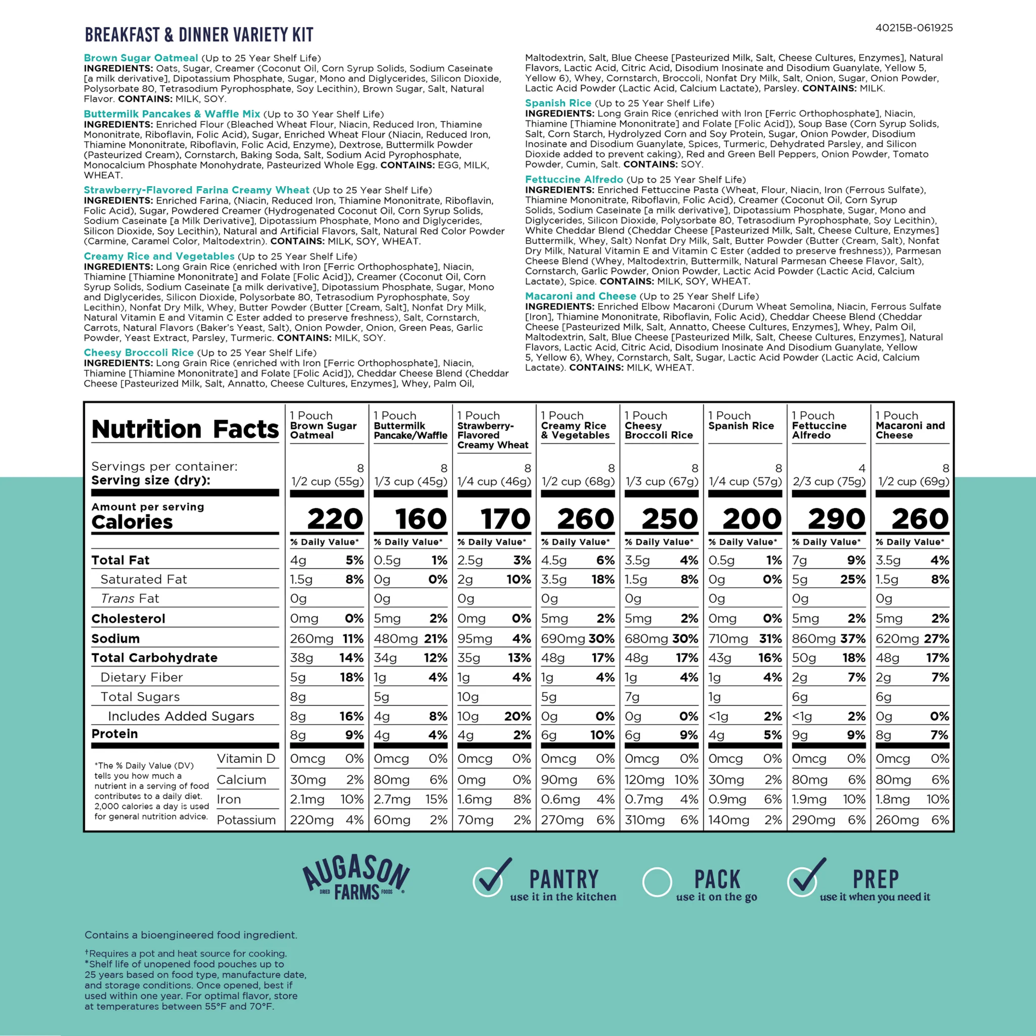 Breakfast, Lunch & Dinner Variety Kit, 232 Servings - Image 4