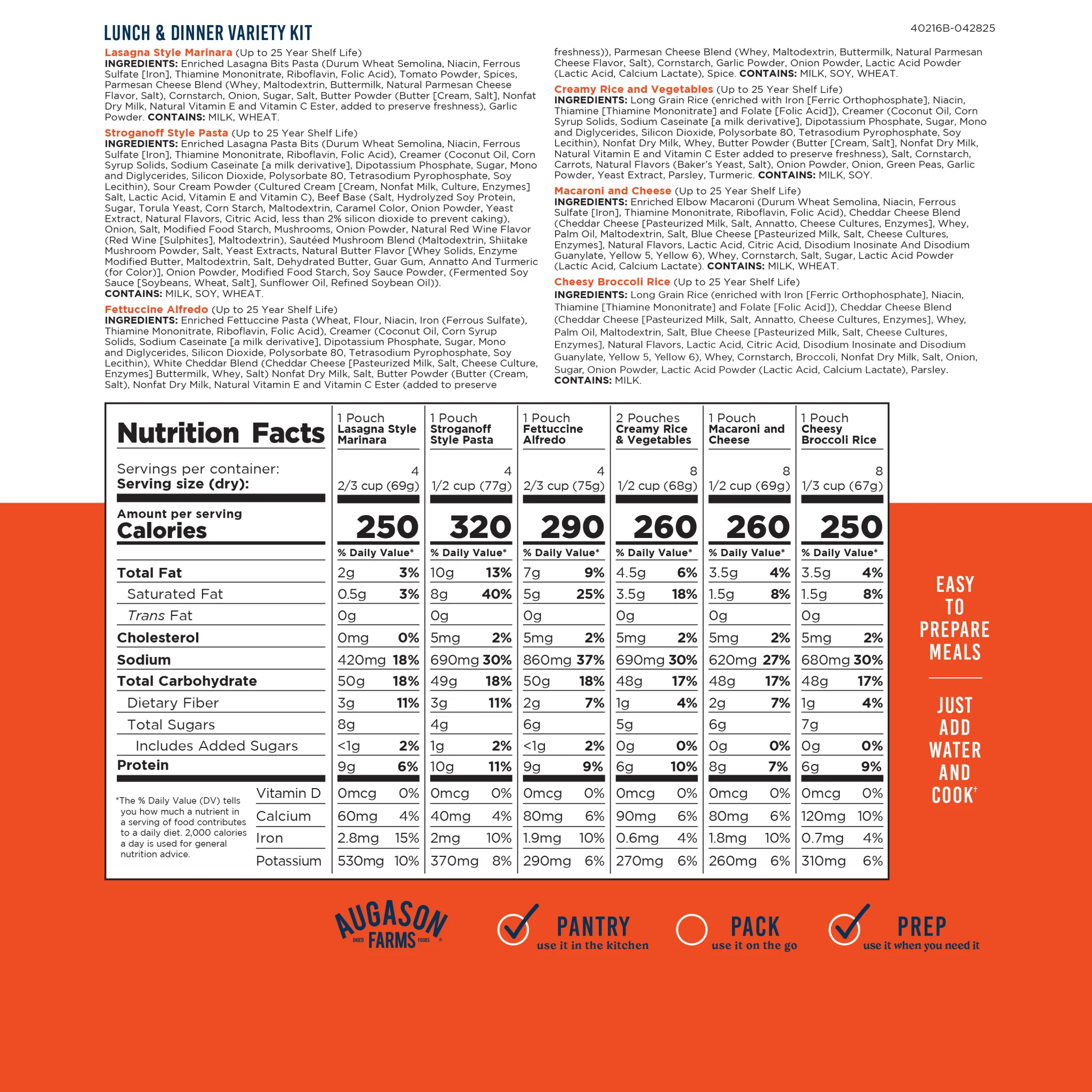 Breakfast, Lunch & Dinner Variety Kit, 232 Servings - Image 7
