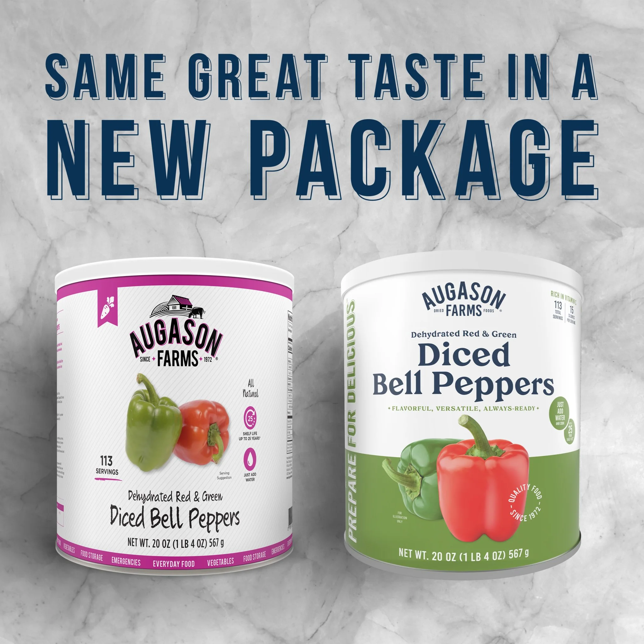 Dehydrated Red and Green Diced Bell Peppers Can, 113 Servings - Image 4